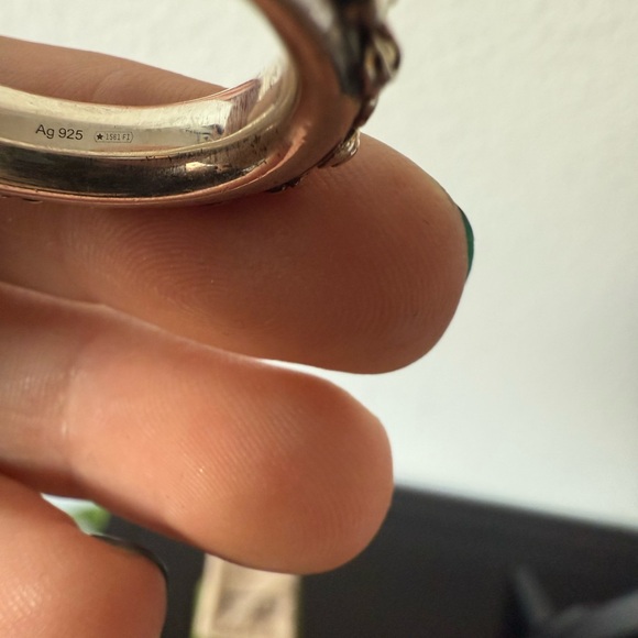 Gucci Floral Motif GG Sterling Silver Icon Ring, NIB, Size 18 IT, 8.25 US - Picture 8 of 8